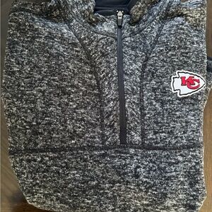 Antigua Black and Gray Zip Up Sweater